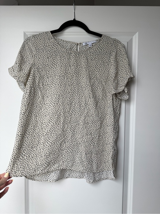 DR2 Tops - DR2 Cream Blouse with Black Dot Print